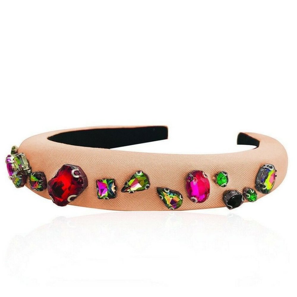 ZAXIE BY STEFANIE TAYLOR  Padded Jewel Headband in PINK | MSRP $48 | NEW